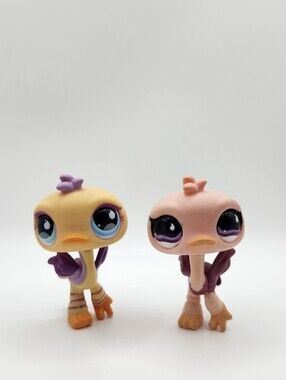 Authentic LPS Hasbro Ostrich Pair Duo #851 #516 Littlest Pet Shop Exotic Birds